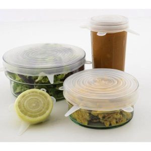 Set de 6 couvercles transparents en silicone -Ø 6, 9, 11, 14, 16 & 21CM