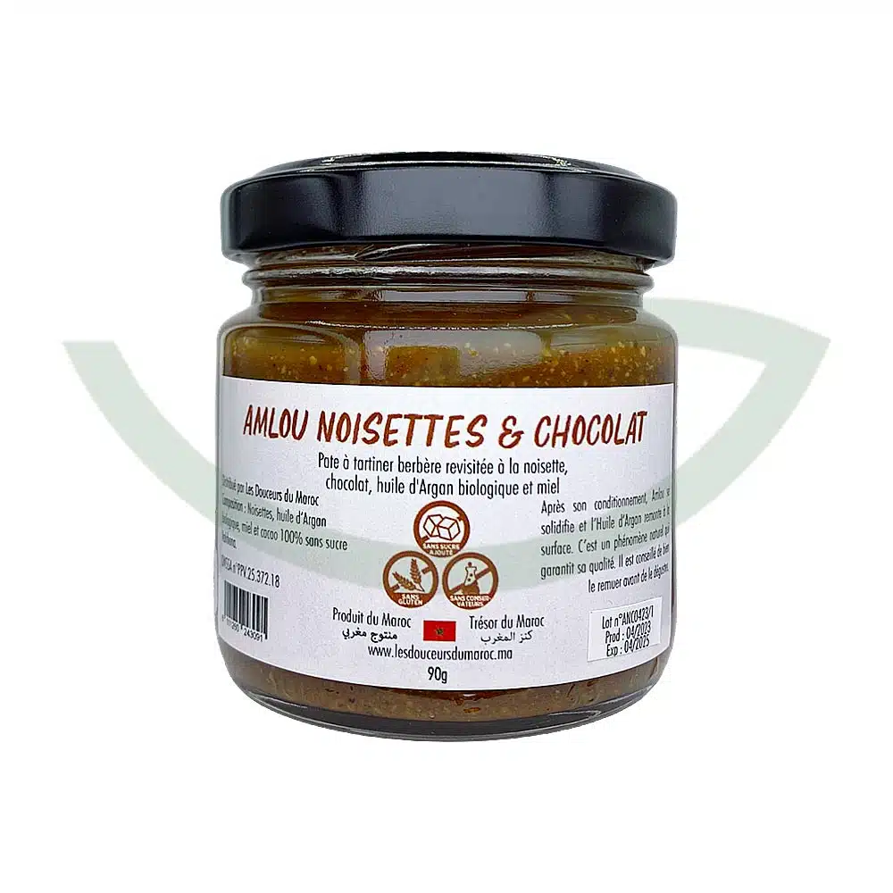 Amlou noisettes chocolat – 90g – Les douceurs du Maroc – Image 2