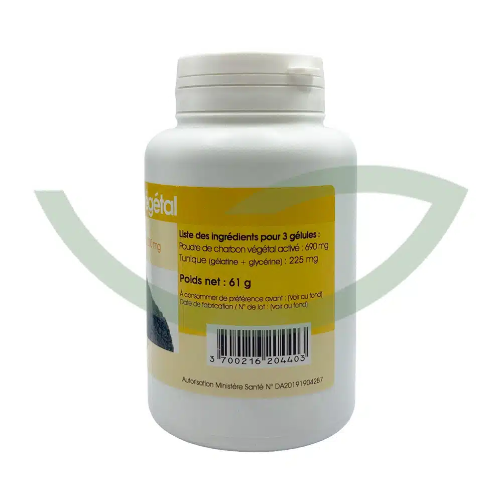 Charbon Végétal – 200 gélules – 210mg – GPH – Image 2