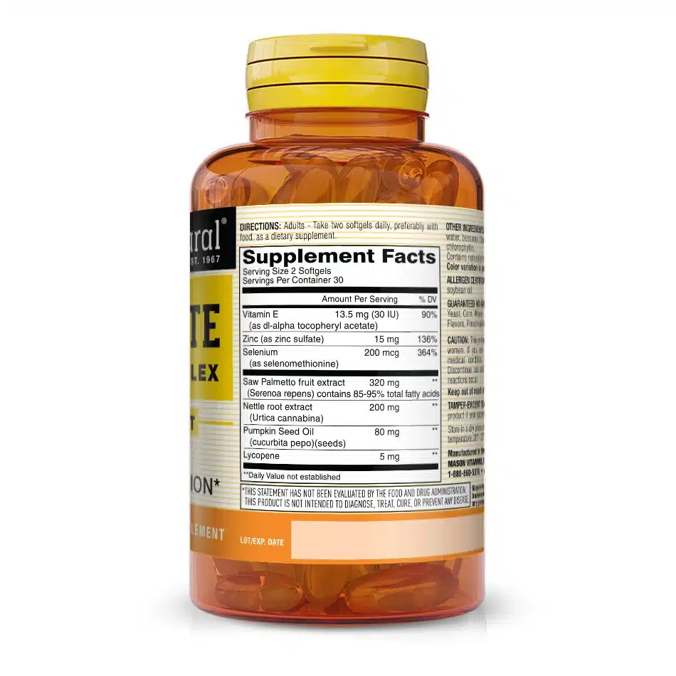 Complexe thérapeutique pour la prostate – 60 gélules – Mason Natural – Image 2