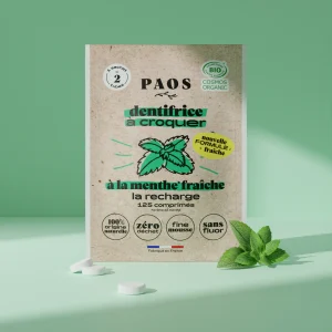Dentifrice à croquer à la menthe glaciale – avec fluor – bio