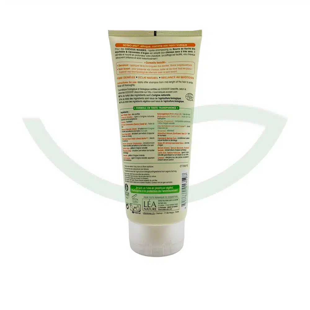Après-shampoing au beurre de Karité et céramide d’Argan – 200ml – So Bio – Image 2