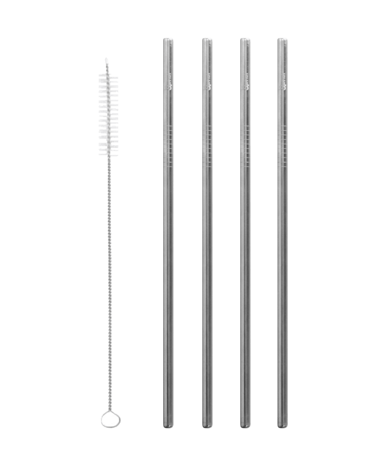 Pailles inox dans son pochon – lot de 4 avec goupillon – Image 2