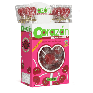 Sucette Grand Coeurs Cerise (boite de 100)