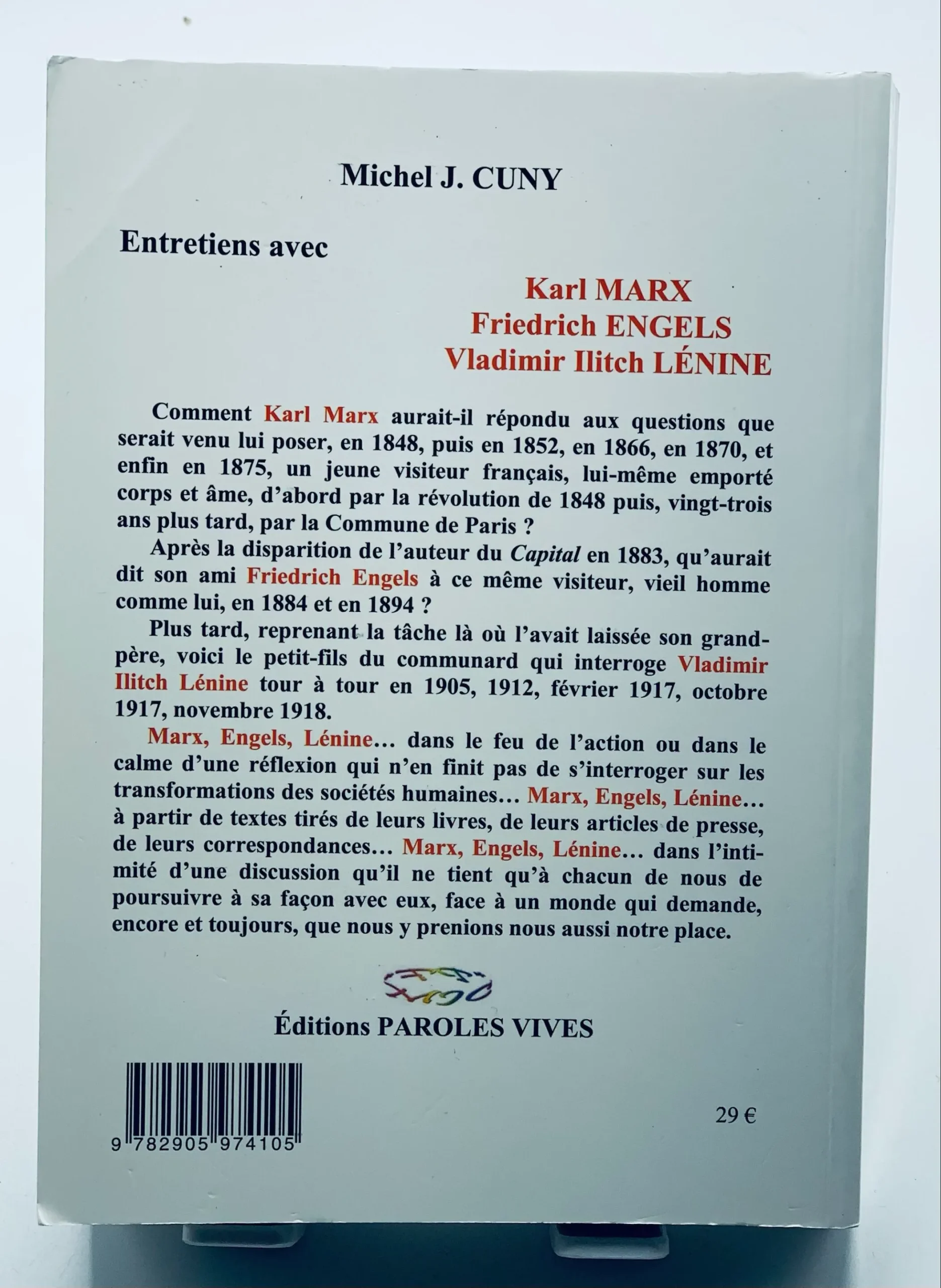 ENTRETIENS AVEC KARL MARX, FRIEDRICH ENGELS, VLADIMIR ILITCH LENINE Michel J. Cuny – Image 2