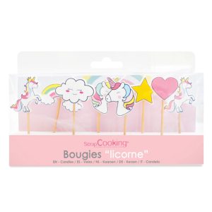 SCRAPCOOKING – 8 BOUGIES “LICORNE”