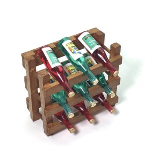 Rack a bouteilles avec 9 bouteilles