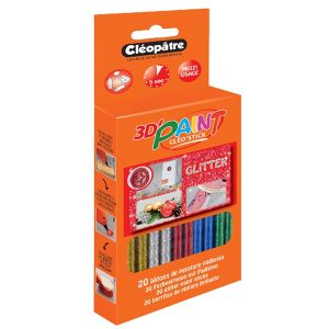 Boîte de 20 bâtons de peinture pailletée Cléo&rsquo;STICK 3D Paint