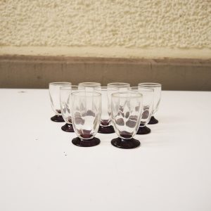 6 Anciens Verres à Digestif Art Déco