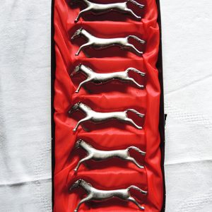 6 Anciens Repose-Couteaux Cheval en Métal