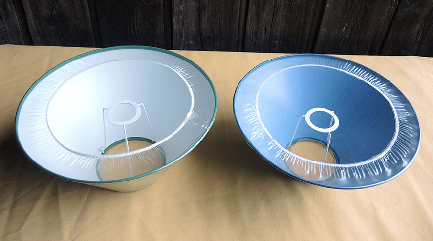 2 Abat-Jour Vintage Vert / Bleu Canard NEUFS D30 cm – Image 2