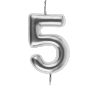 BOUGIE CHIFFRE ARGENT N°5