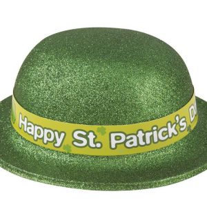 CHAPEAU MELON PLASTiQUE PAILLETTES ST PATRICK