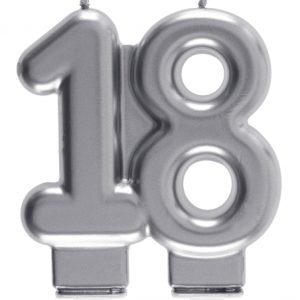 BOUGIE CHIFFRE ARGENT 18