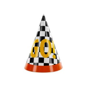 Lot de 6 chapeaux de fête damier