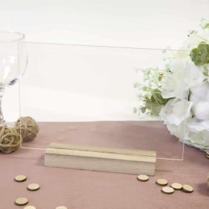 Centre de table transparent – Support bois