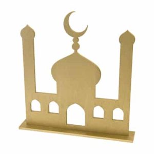 Centre de table « Silhouette de Mosquée » Or – Bois