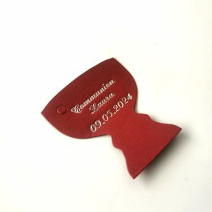Etiquette dragées – Calice Bordeaux – Personalisée