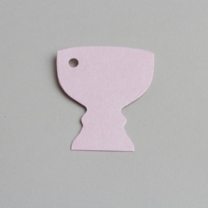 Étiquette à dragées – Calice – Rose