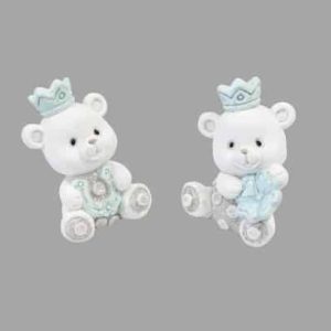 Figurine résine – Ourson bleu – Lot de 2