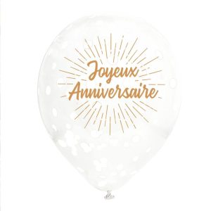 6 BALLONS CONFETTIS PARTY KRAFT