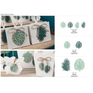 Feuilles tropicales adhésives assorties -Lot de 12